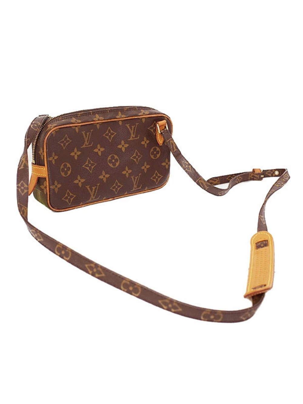 Louis Vuitton Monogram Pochette Marly Shoulder Bag Canvas Leather Brown - Picture 2 of 9